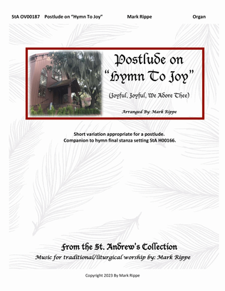 Book cover for Postlude on "Hymn To Joy" (Joyful, Joyful, We Adore Thee) StA OV00187
