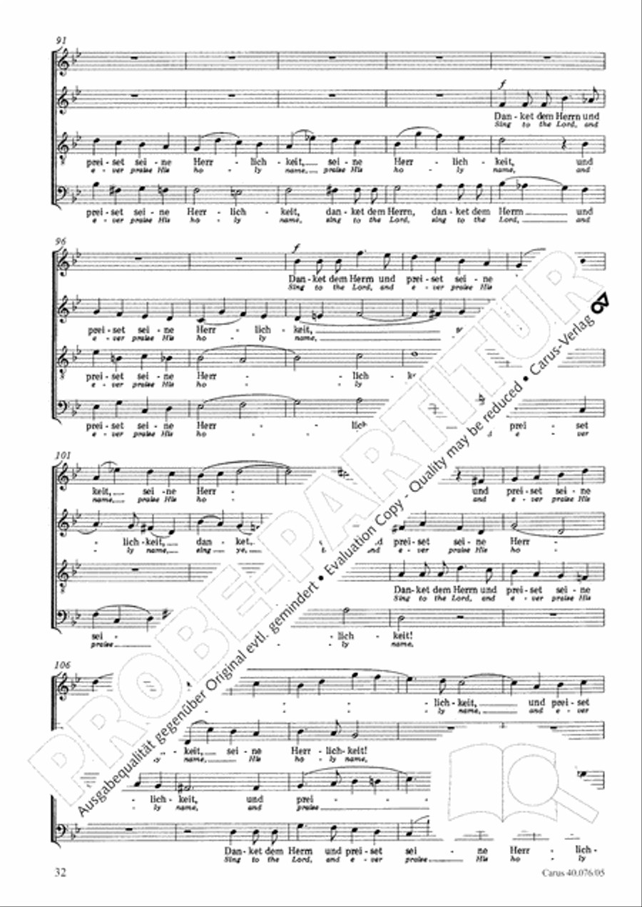 Hymn of Praise, MWV A 18 SSAATB scores gallery preview page 34