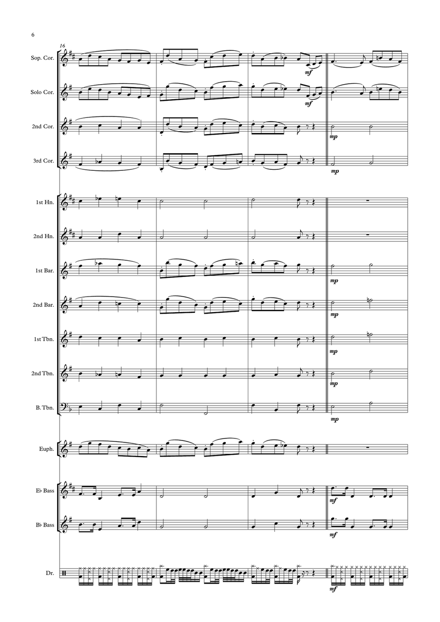 The Londonderry Air,( Danny Boy, Cornet Solo for Brass Band) Brass Band scores gallery preview page 6