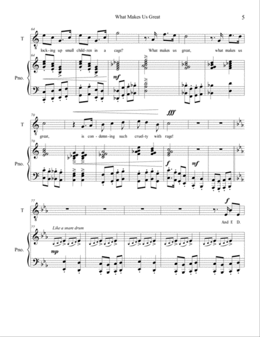 What Makes Us Great Tenor Voice scores gallery preview page 5