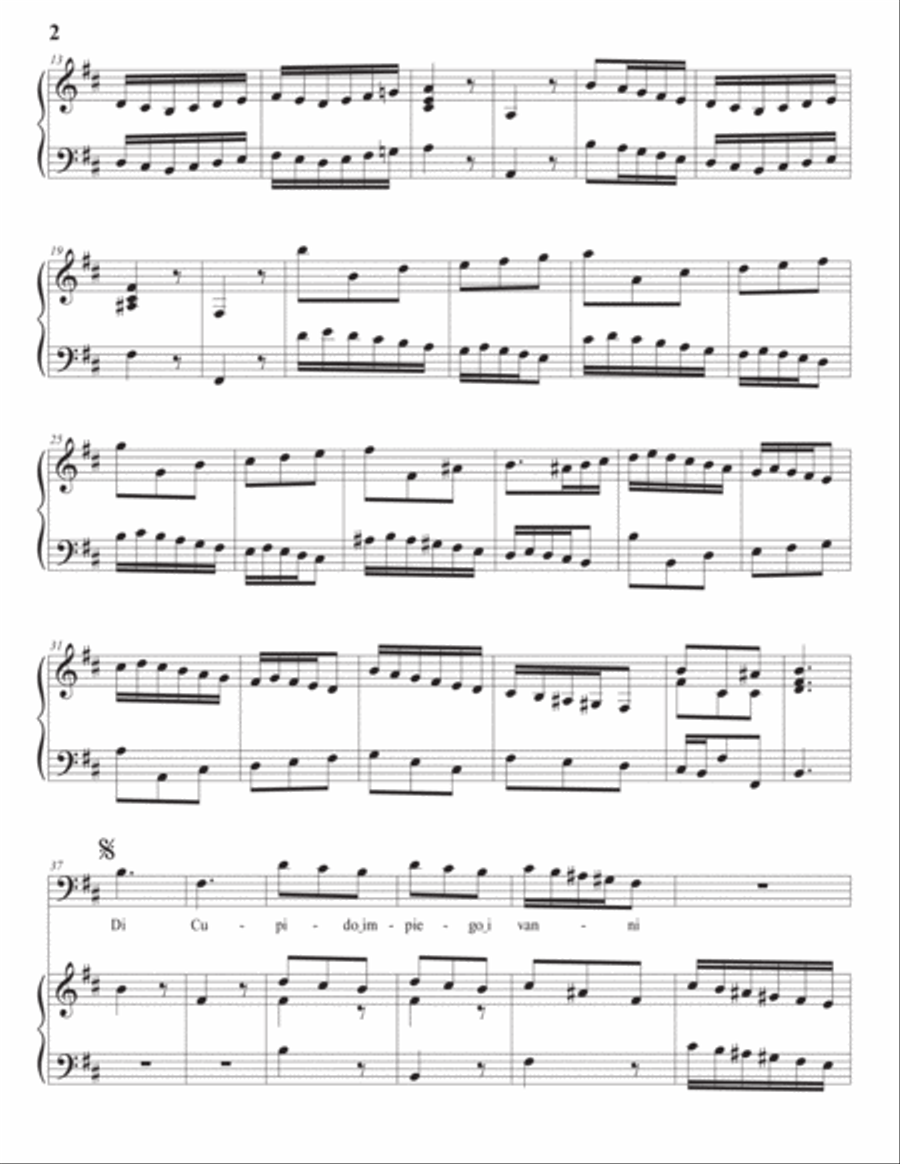 HANDEL: Di Cupido impiego i vanni (transposed to B minor) Voice scores gallery preview page 3