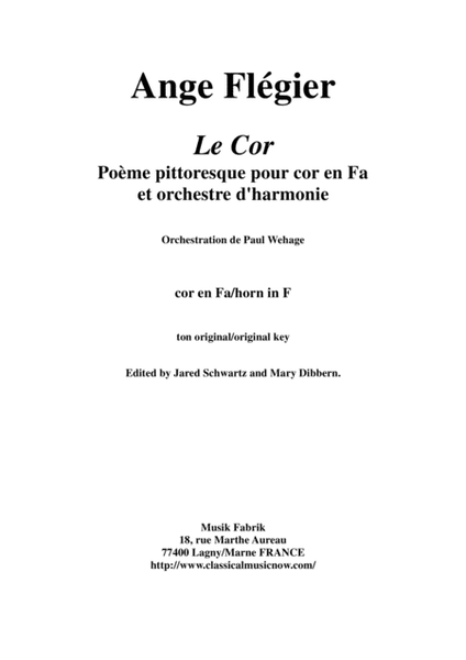 Ange Flégier: Le Cor for solo horn and concert band, solo horn part
