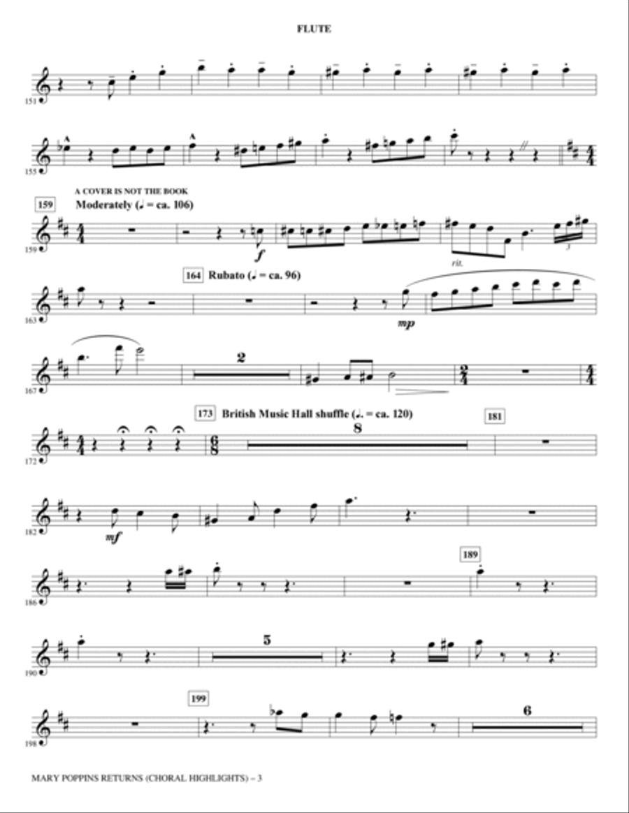 Mary Poppins Returns (Choral Highlights) (arr. Roger Emerson) - Flute Choir scores gallery preview page 3