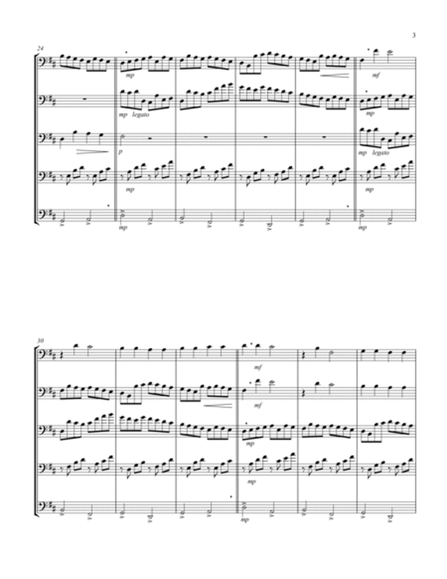Canon in D (Pachelbel) (D) (Euphonium Quintet - Bass Clef) image number null