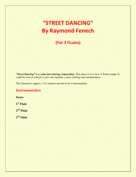 "Street Dancing" - For 3 Flutes - Early Intermediate/ Intermediate level image number null