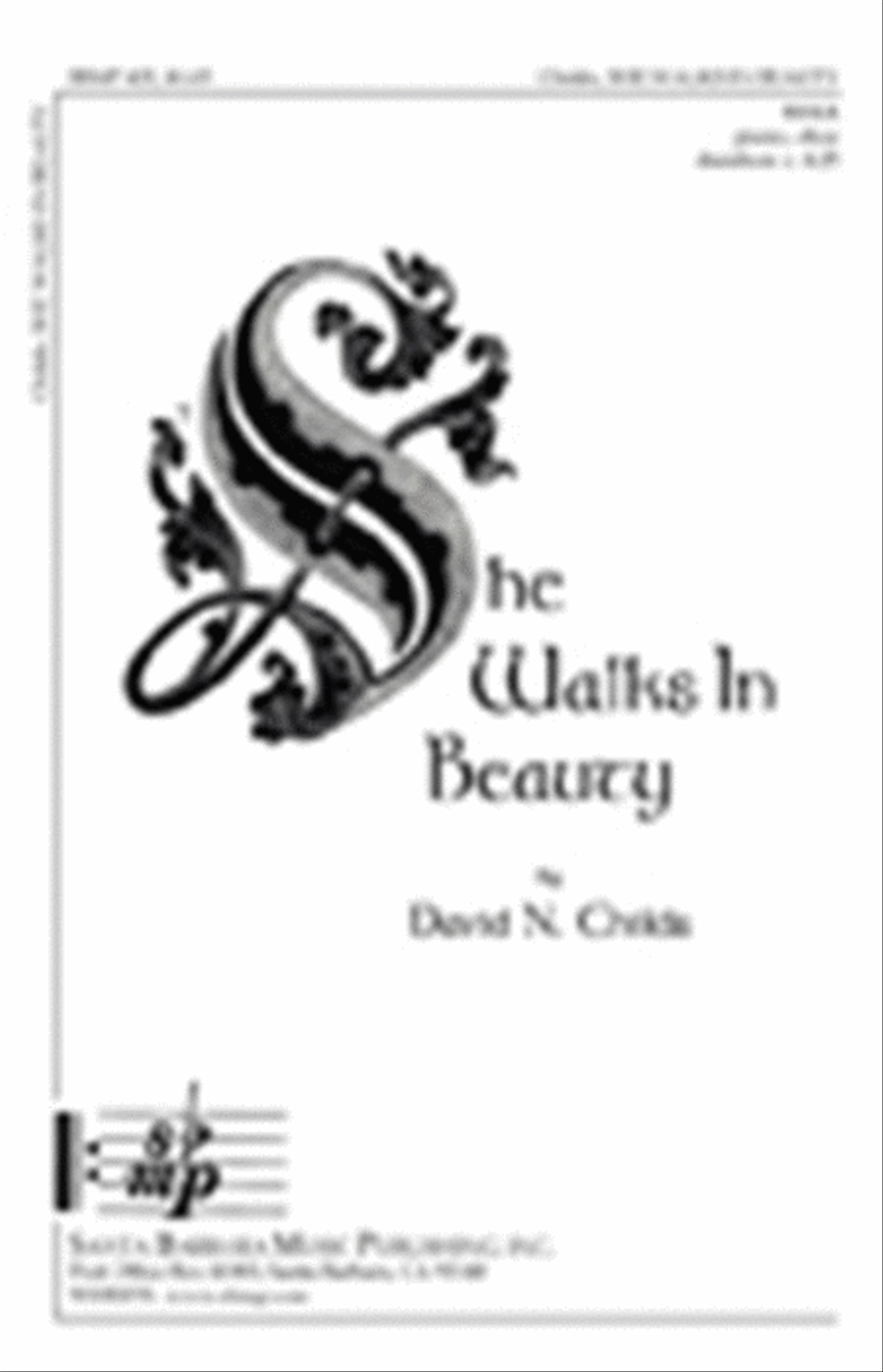 She Walks in Beauty - SSAA Octavo SSAA scores gallery preview page 1