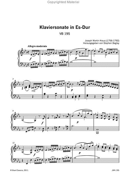 Klaviersonate in Es-Dur, VB 195