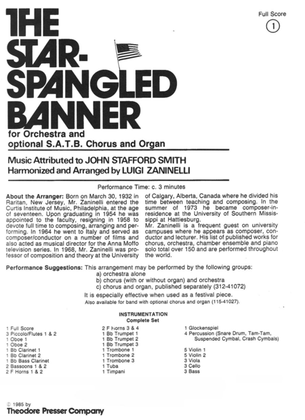 Book cover for The Star Spangled Banner for Orchestra