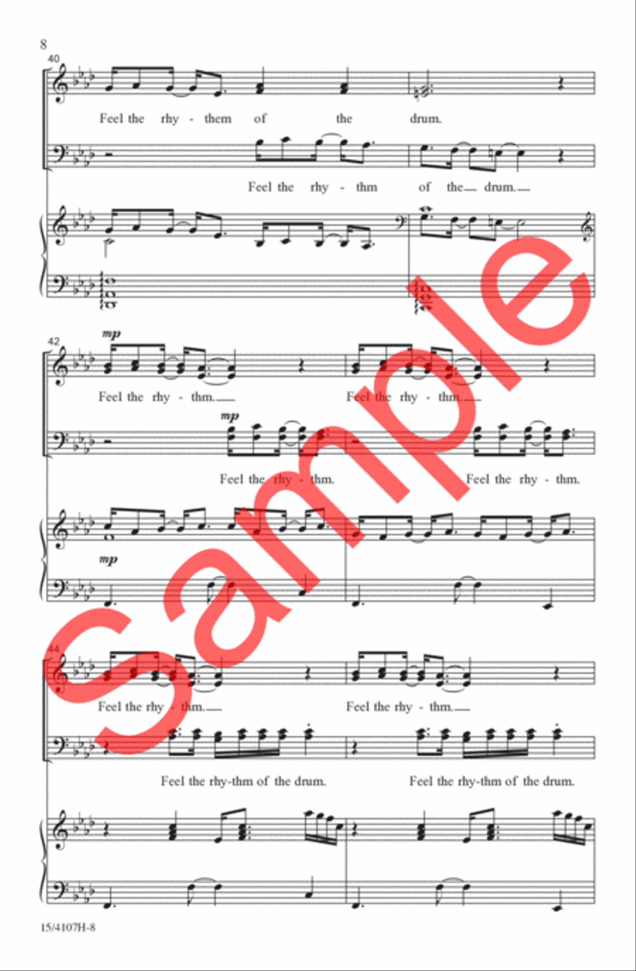 The Rhythm of the Drum The Rhythm of the Drum 4-Part scores gallery preview page 8