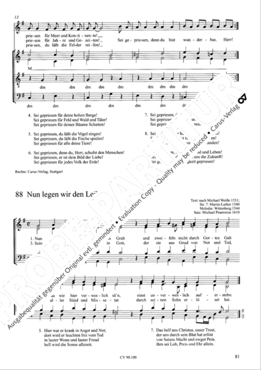 Chorsatze zum Evangelischen Gesangbuch Choir scores gallery preview page 86