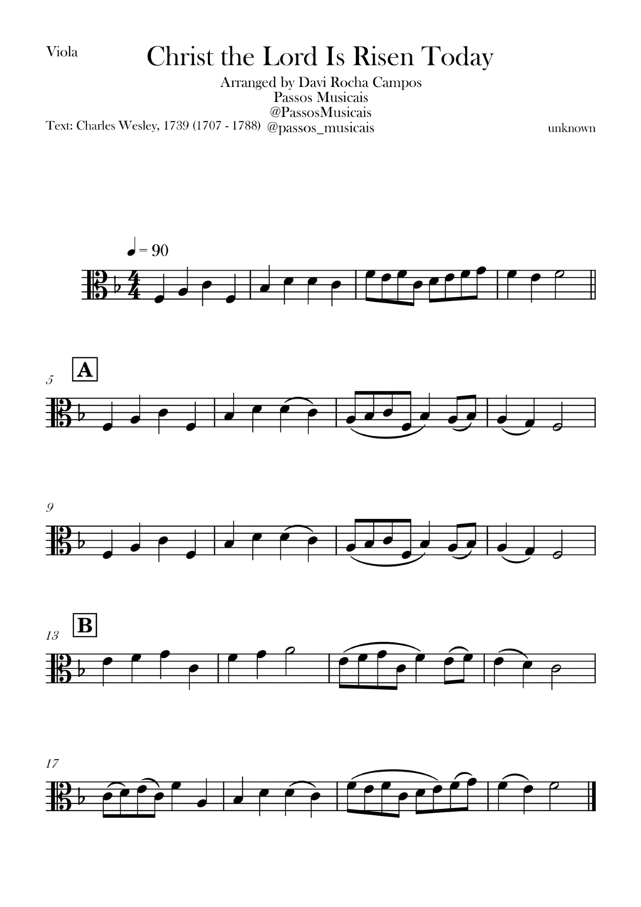 Christ the Lord is Rises today Viola Solo scores gallery preview page 1