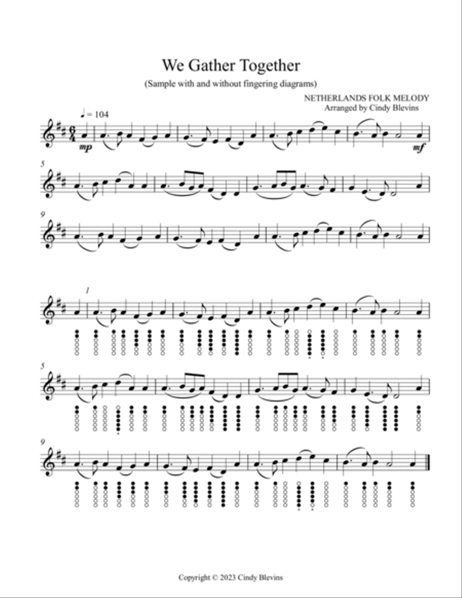 13 Hymns and Patriotic Songs, Solo Tin Whistle Tin Whistle scores gallery preview page 6