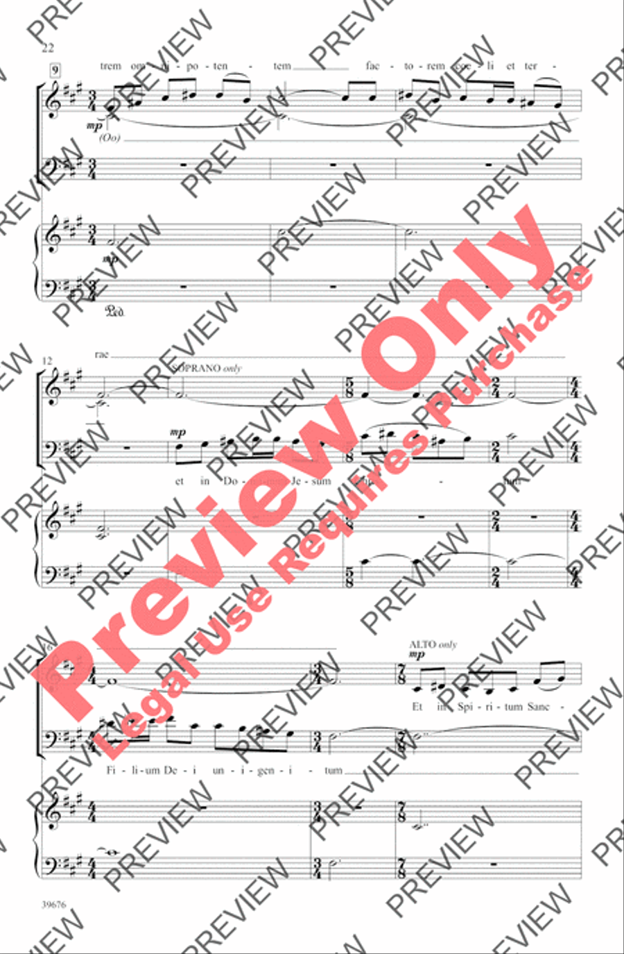 Missa Festiva Missa Festiva 4-Part scores gallery preview page 25