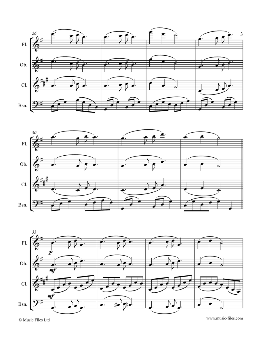 Suo Gan: Welsh Lullaby - Woodwind Quartet Woodwind Quartet scores gallery preview page 3