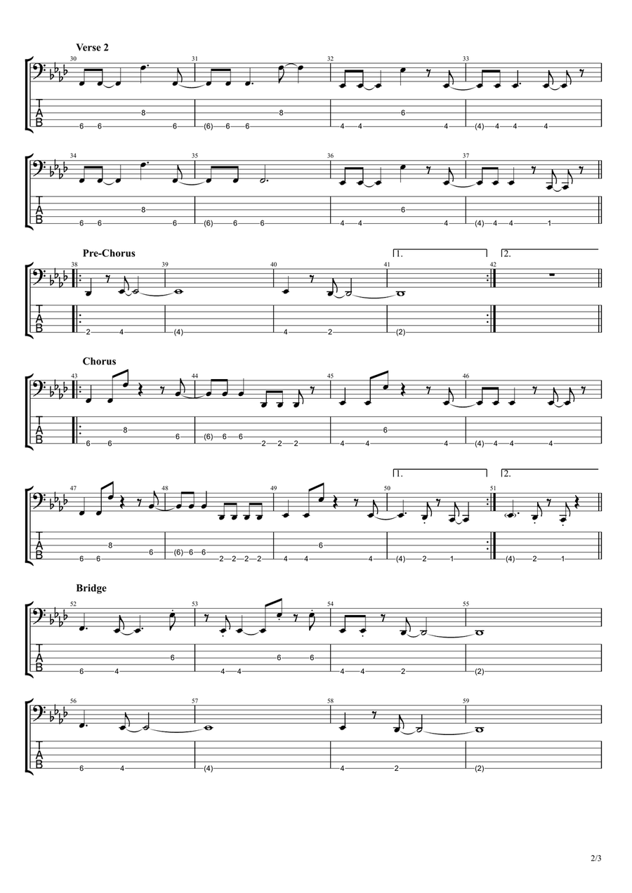 Supernatural With Troye Sivan Guitar Tablature scores gallery preview page 2