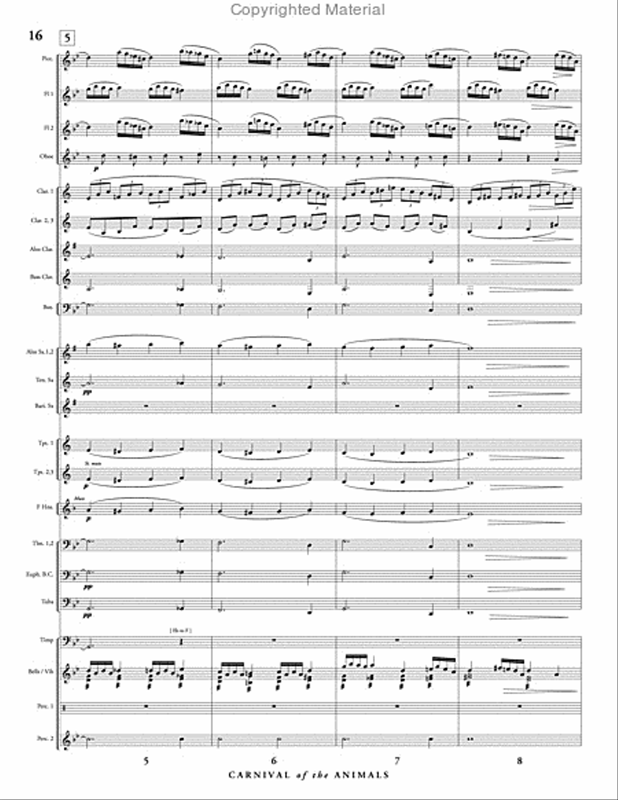 Carnival of the Animals Concert Band scores gallery preview page 17