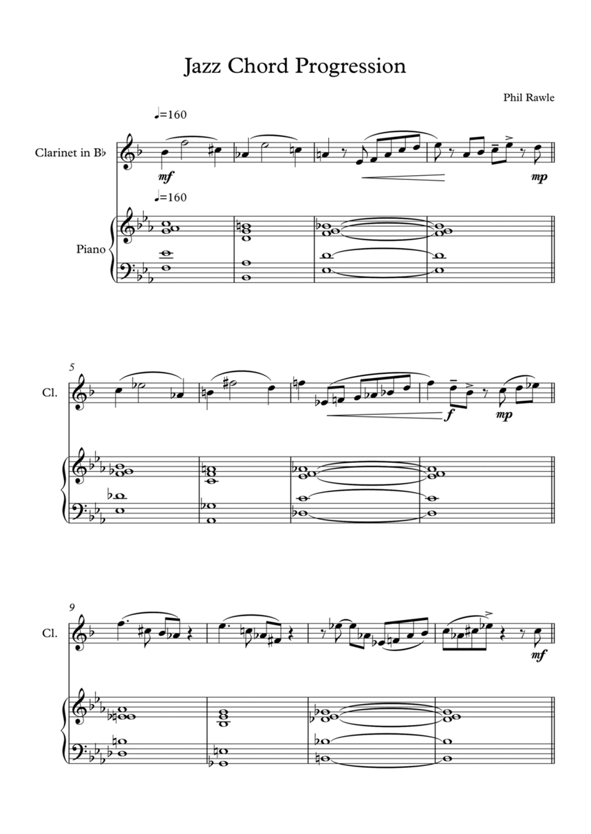 Jazz Chord Progression - Clarinet image number null