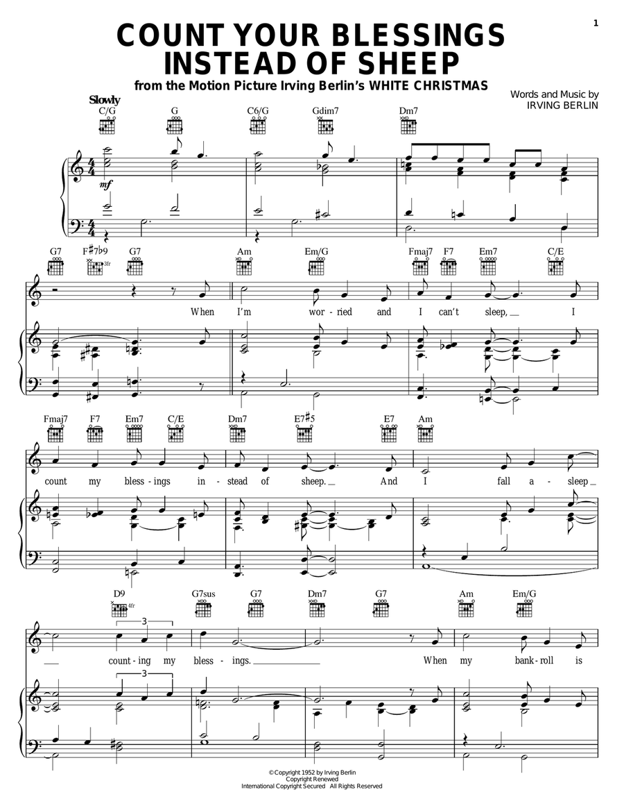Count Your Blessings Instead Of Sheep Acoustic Guitar scores gallery preview page 1
