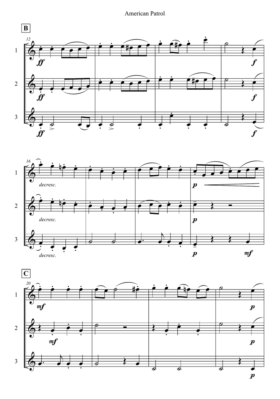 American Patrol Woodwind Trio scores gallery preview page 2