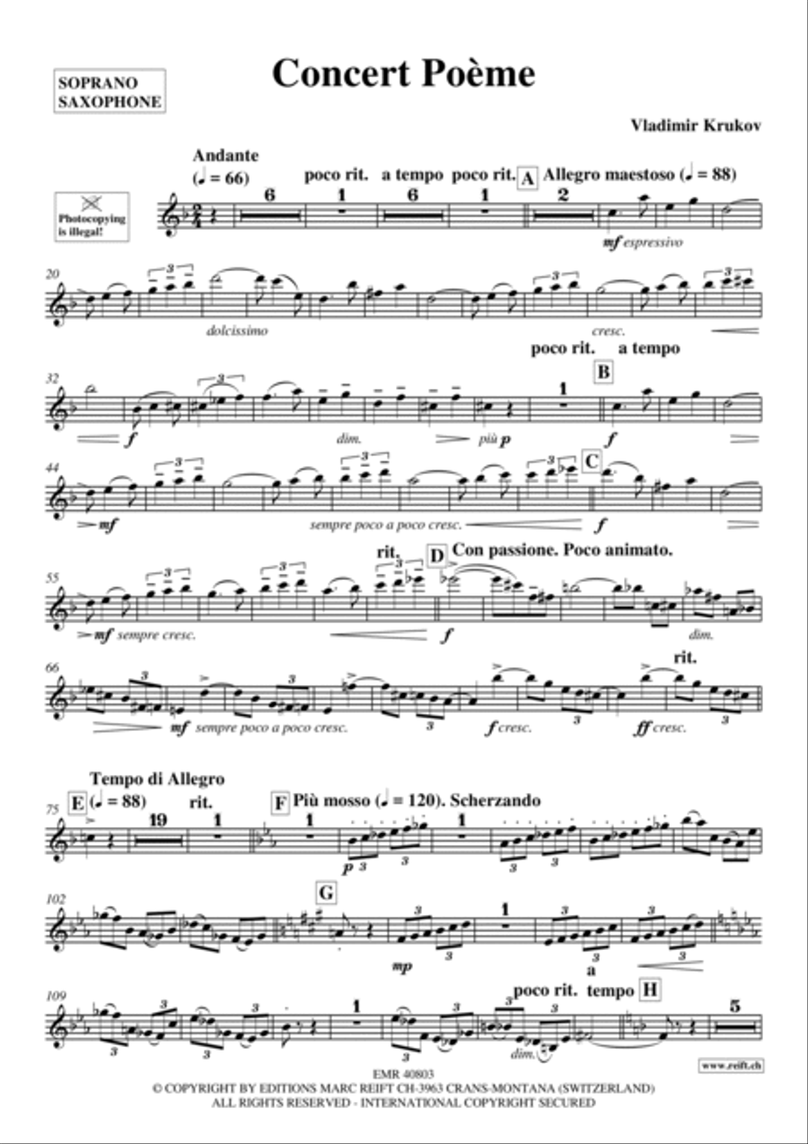 Concert Poeme Concert Poeme Soprano Saxophone scores gallery preview page 2