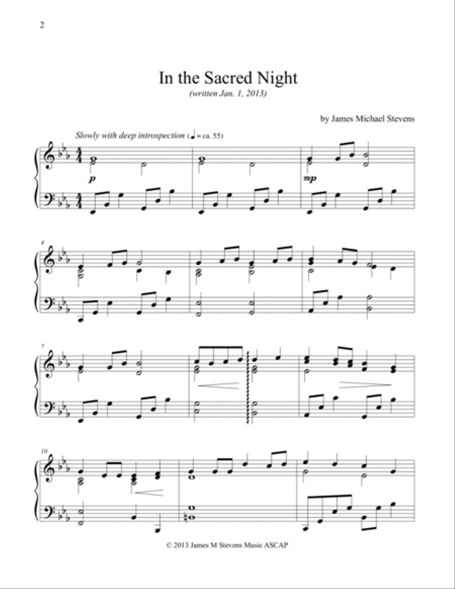 In the Sacred Night Piano Solo scores gallery preview page 2