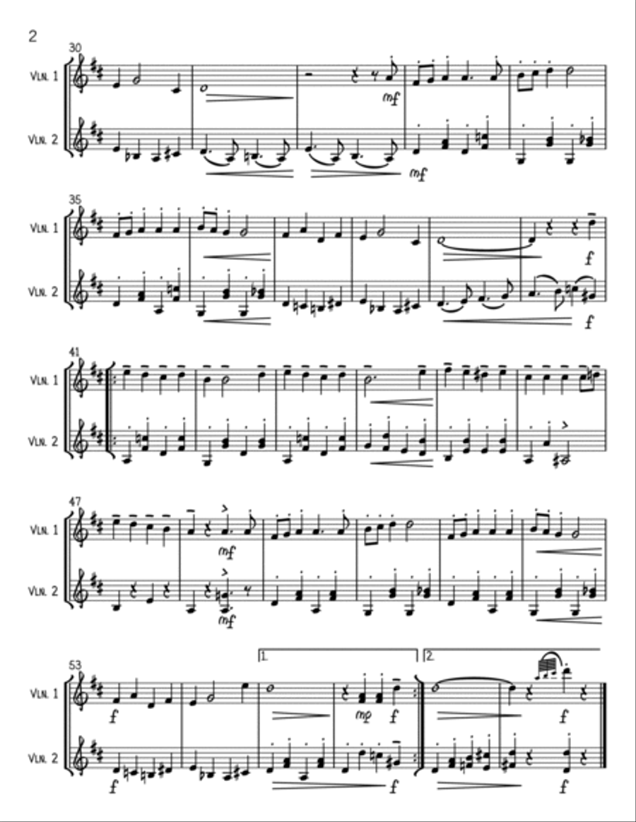 Santa Claus Is Comin' To Town String Duet scores gallery preview page 2