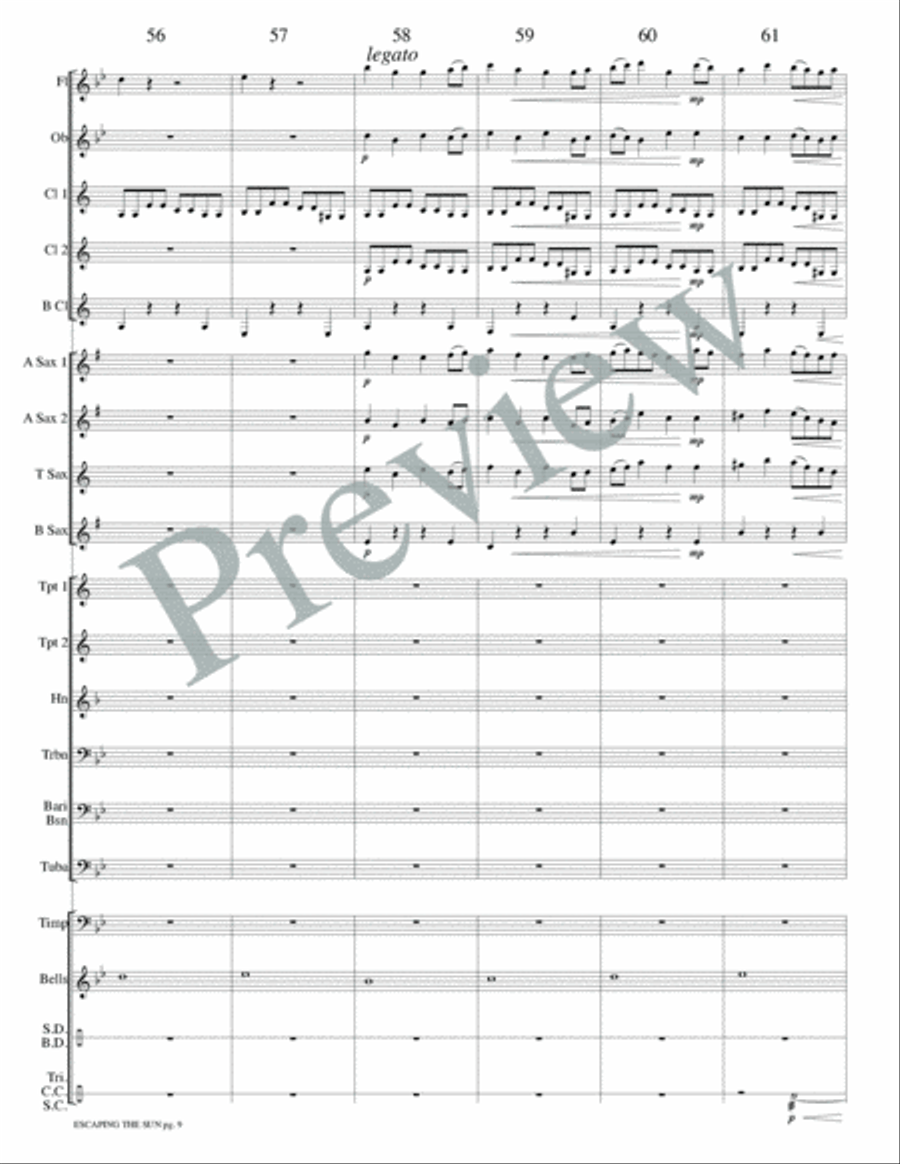 Escaping the Sun Escaping the Sun Concert Band scores gallery preview page 12