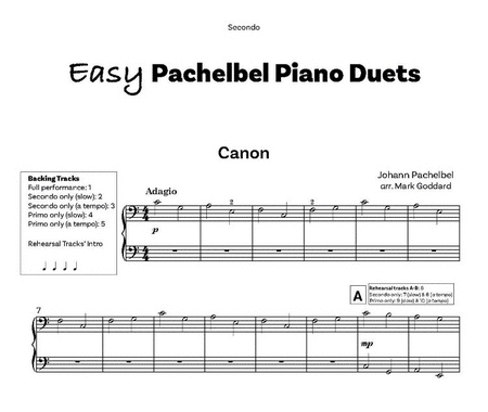 Easy Pachelbel Piano Duets