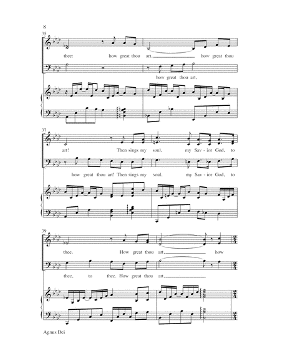 Agnus Dei with How Great Thou Art 3-Part scores gallery preview page 8