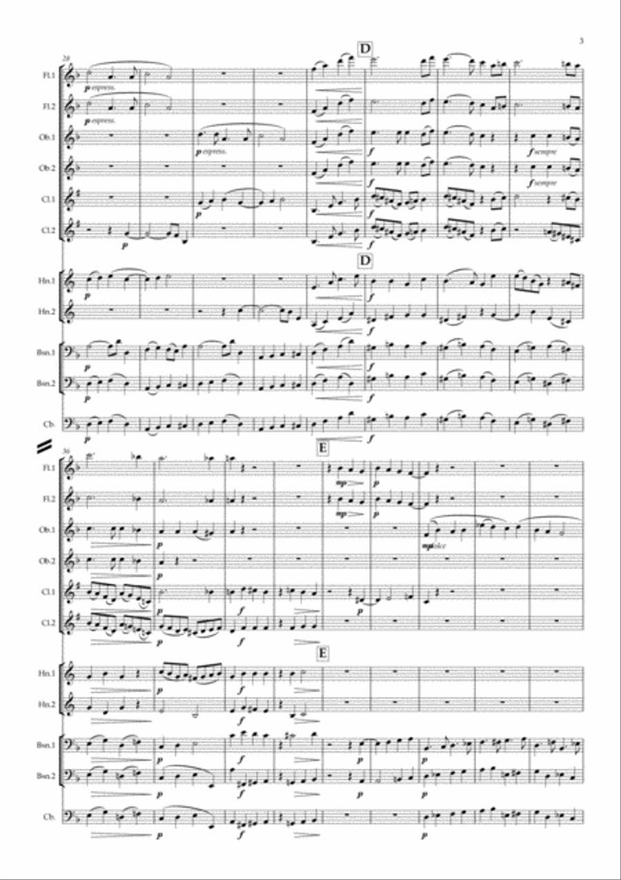 Fauré: Requiem Op.48 (Complete) - symphonic wind/bass Large Ensemble scores gallery preview page 3