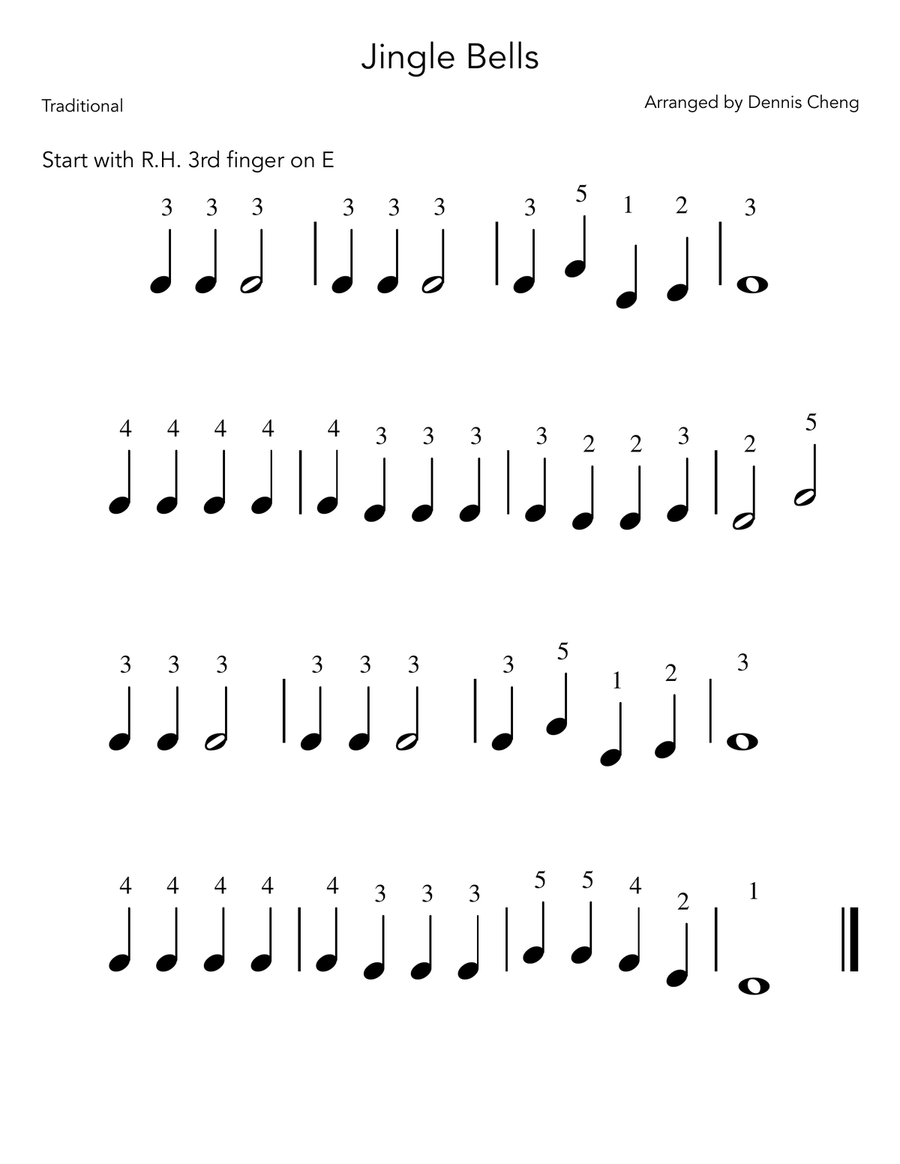 Jingle Bells - 3 Easy Piano Versions (Great for teaching different beginners!) Easy Piano scores gallery preview page 1