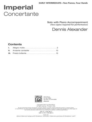 Book cover for Imperial Concertante: Solo with Piano Accompaniment - Piano Duo (2 Pianos, 4 Hands)
