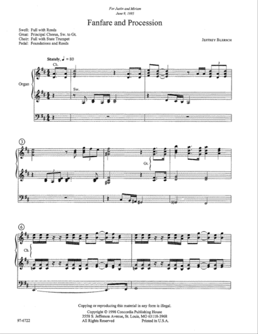 Fanfare and Procession Organ scores gallery preview page 2