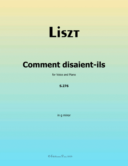 Comment disaient-ils, by Liszt, in g minor