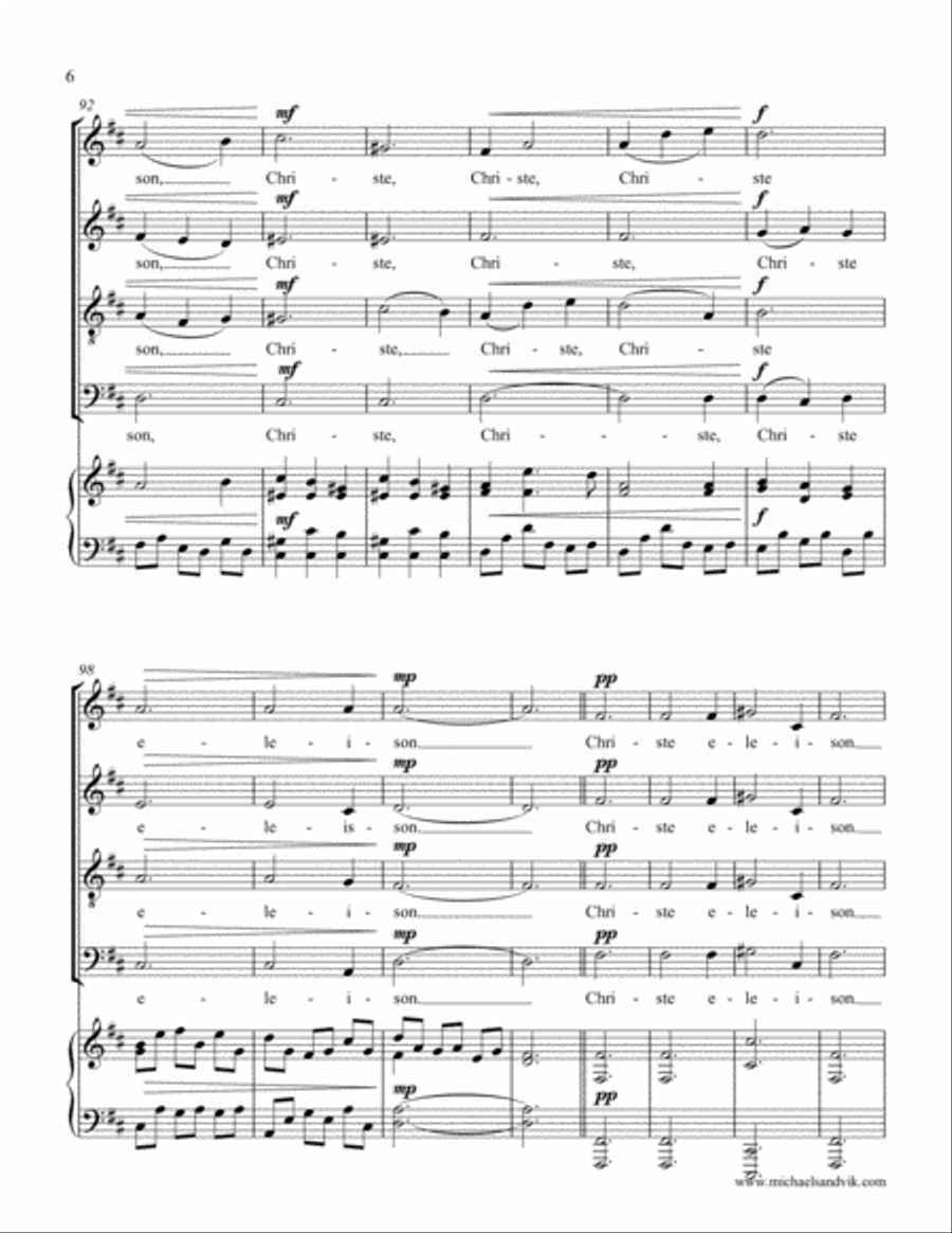 Kyrie Eleison 4-Part scores gallery preview page 6