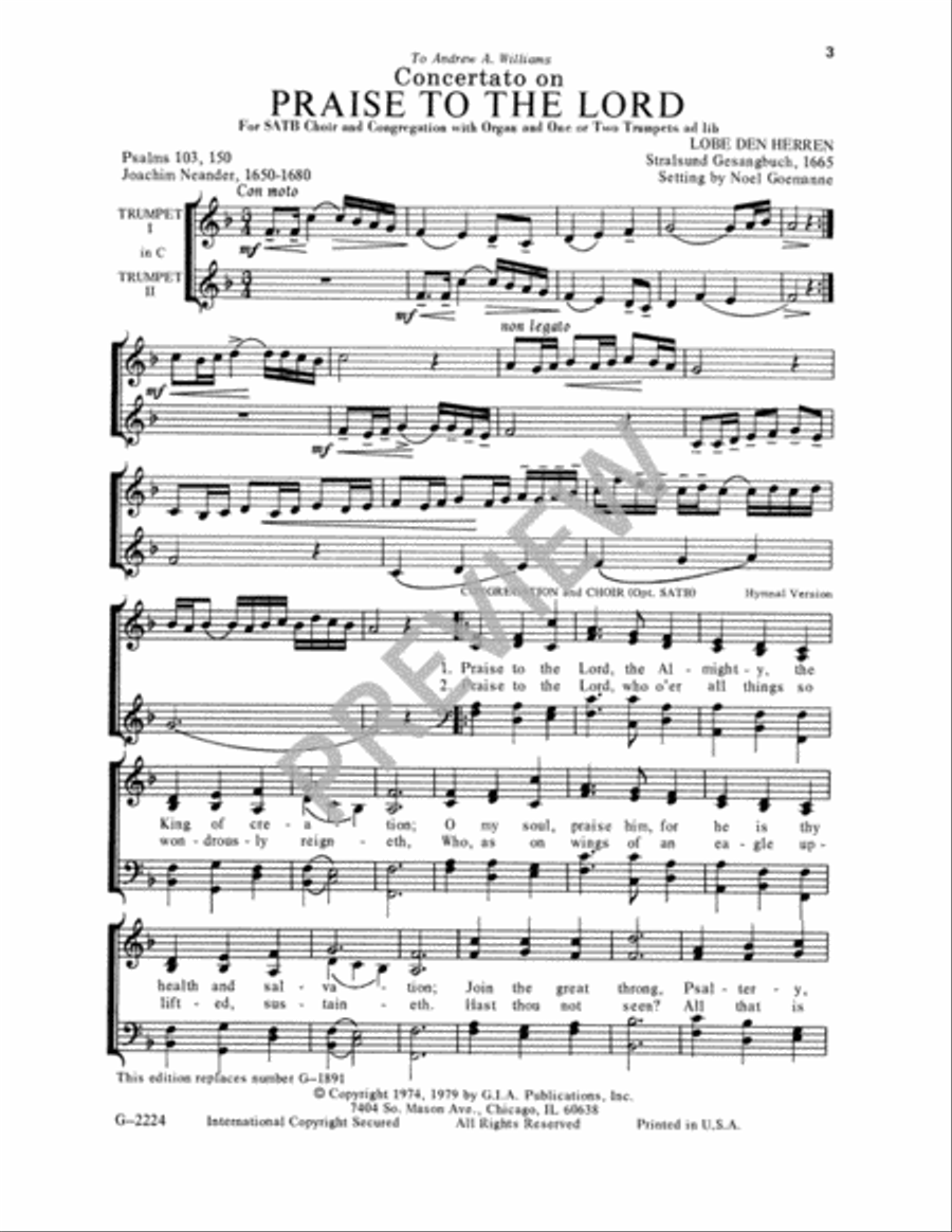 Praise to the Lord Praise to the Lord 4-Part scores gallery preview page 4