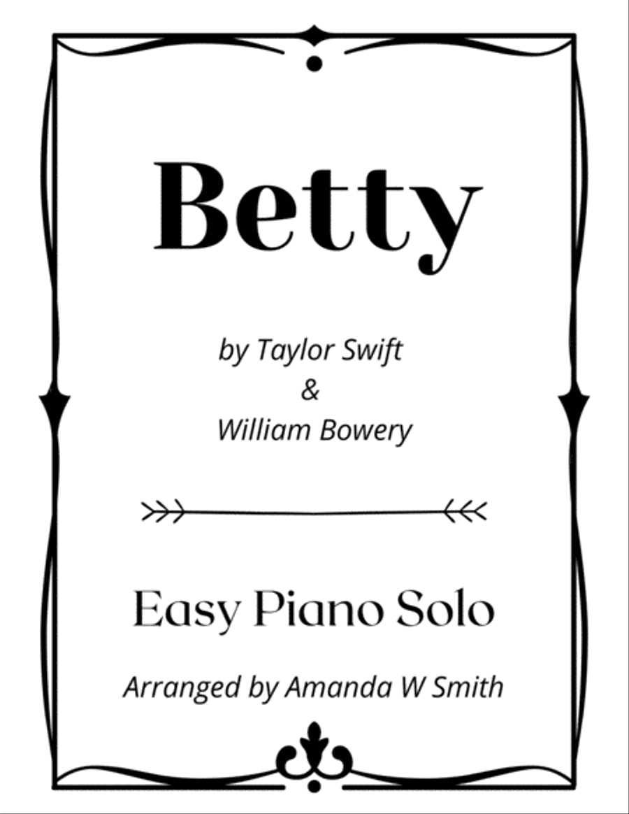 Betty Easy Piano scores gallery preview page 1