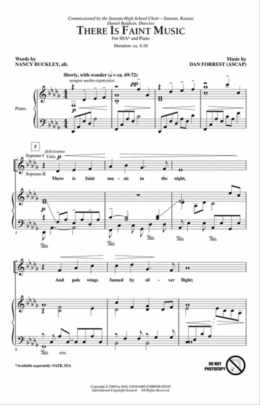 There Is Faint Music SSA scores gallery preview page 2