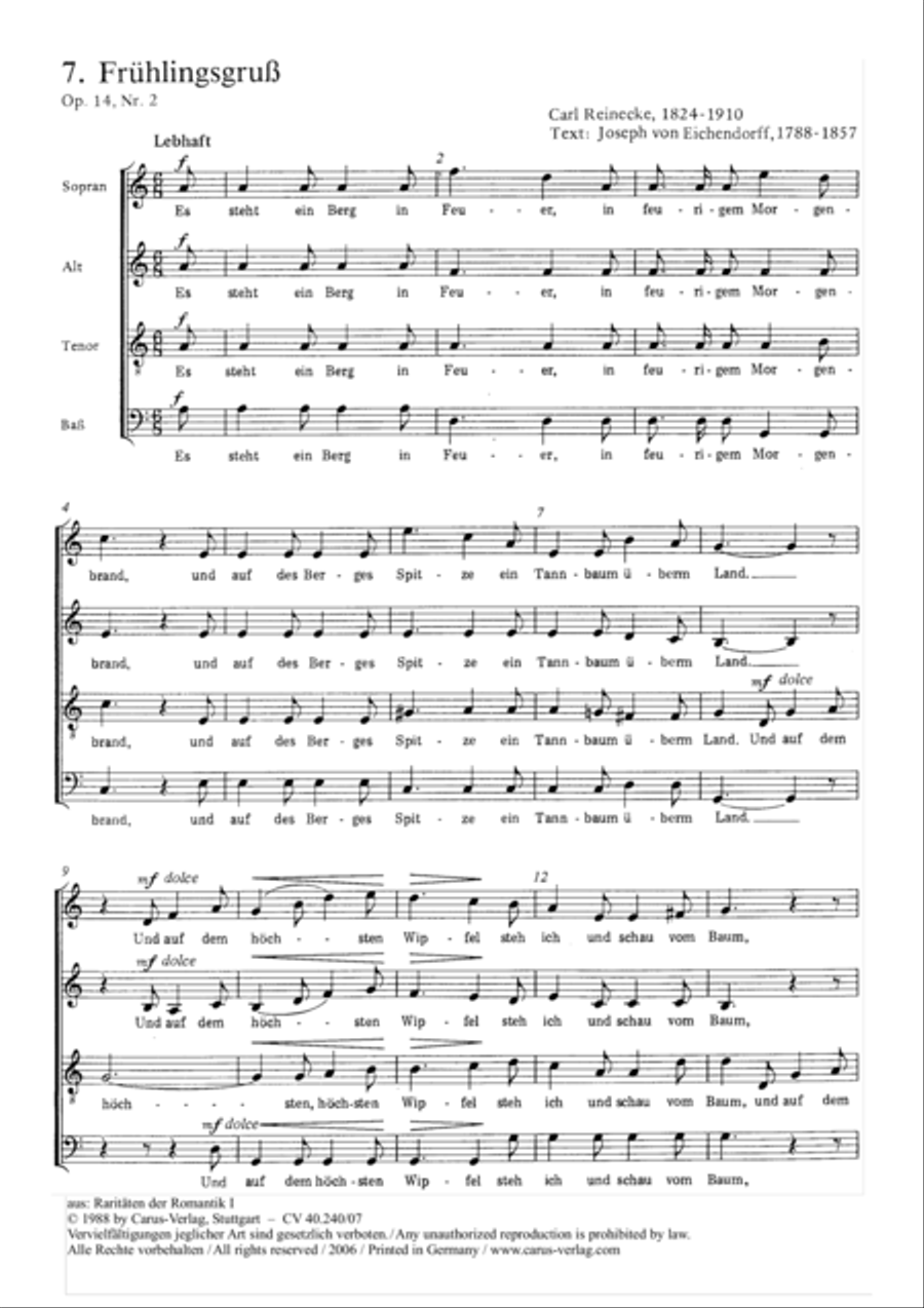Raritaten der Romantik, Heft I Choir scores gallery preview page 2