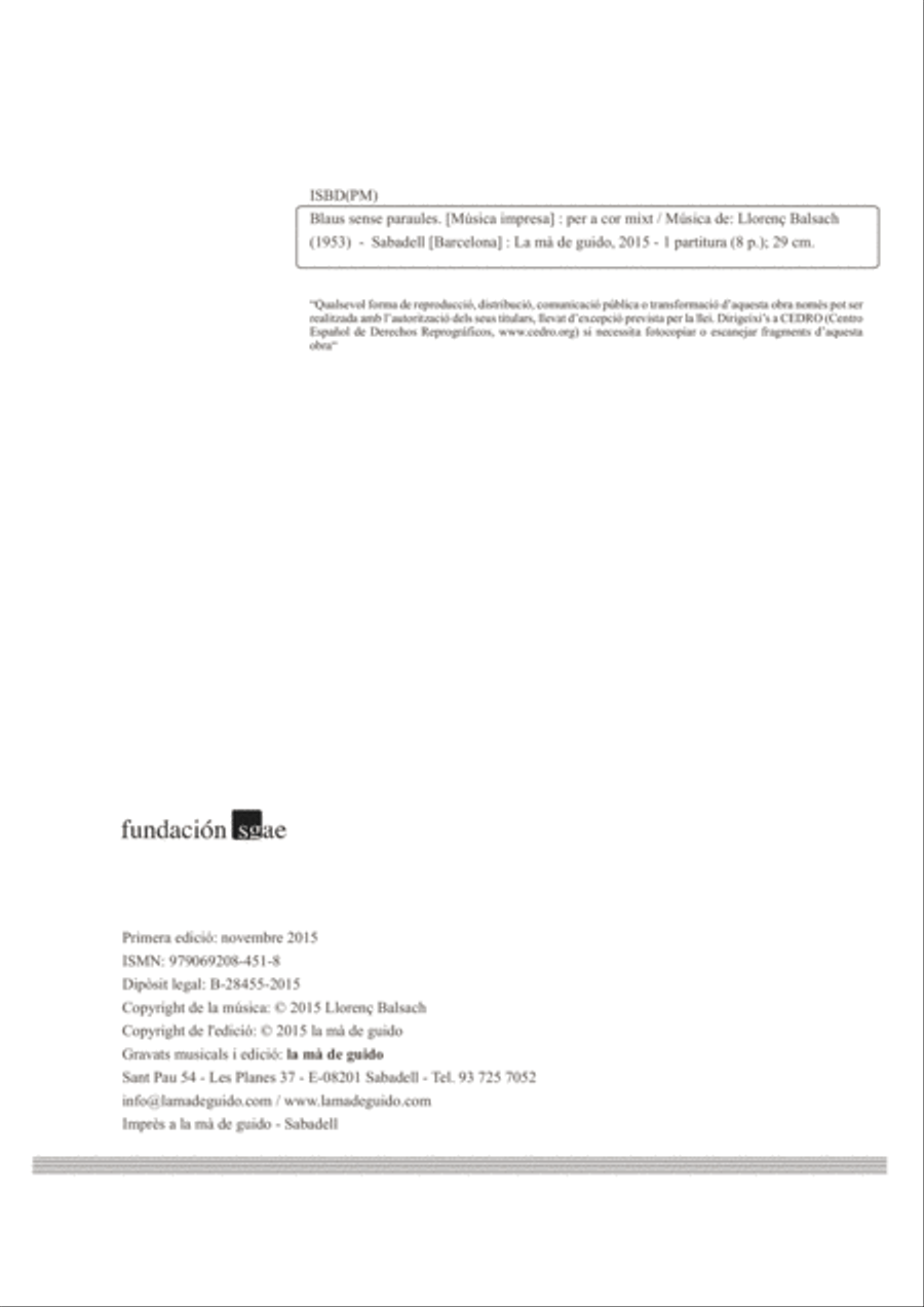 Blaus sense paraules 4-Part scores gallery preview page 2