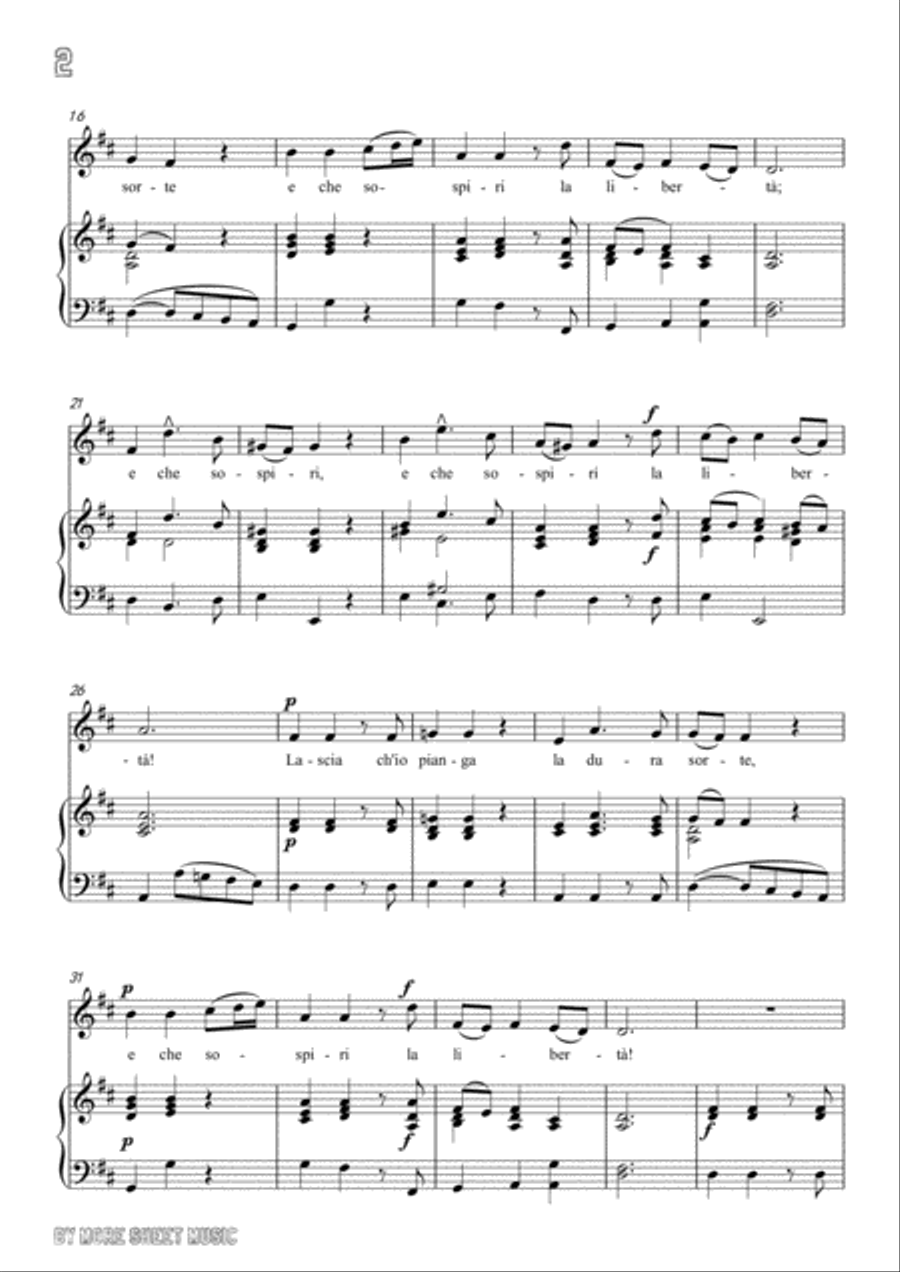 Handel-Lascia ch'io pianga in A Major,for Voice and Piano Voice Solo scores gallery preview page 4