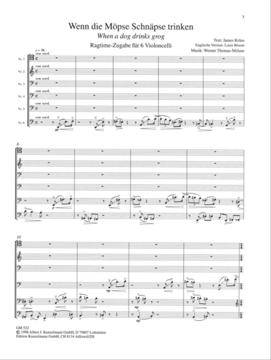 Wenn die Möpse Schnäpse trinken (When the pugs drink schnapps) Cello scores gallery preview page 2