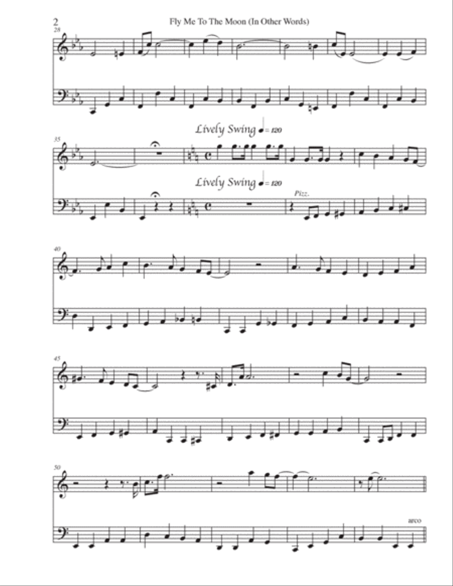 Fly Me To The Moon (in Other Words) String Quartet scores gallery preview page 6