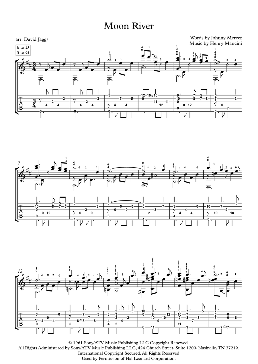 Moon River Electric Guitar scores gallery preview page 1
