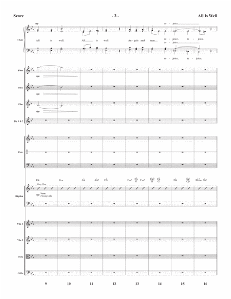 All Is Well (arr. Michael Barrett) - Full Score Choir scores gallery preview page 2