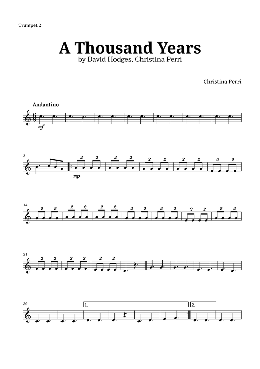 A Thousand Years Brass Quintet scores gallery preview page 6