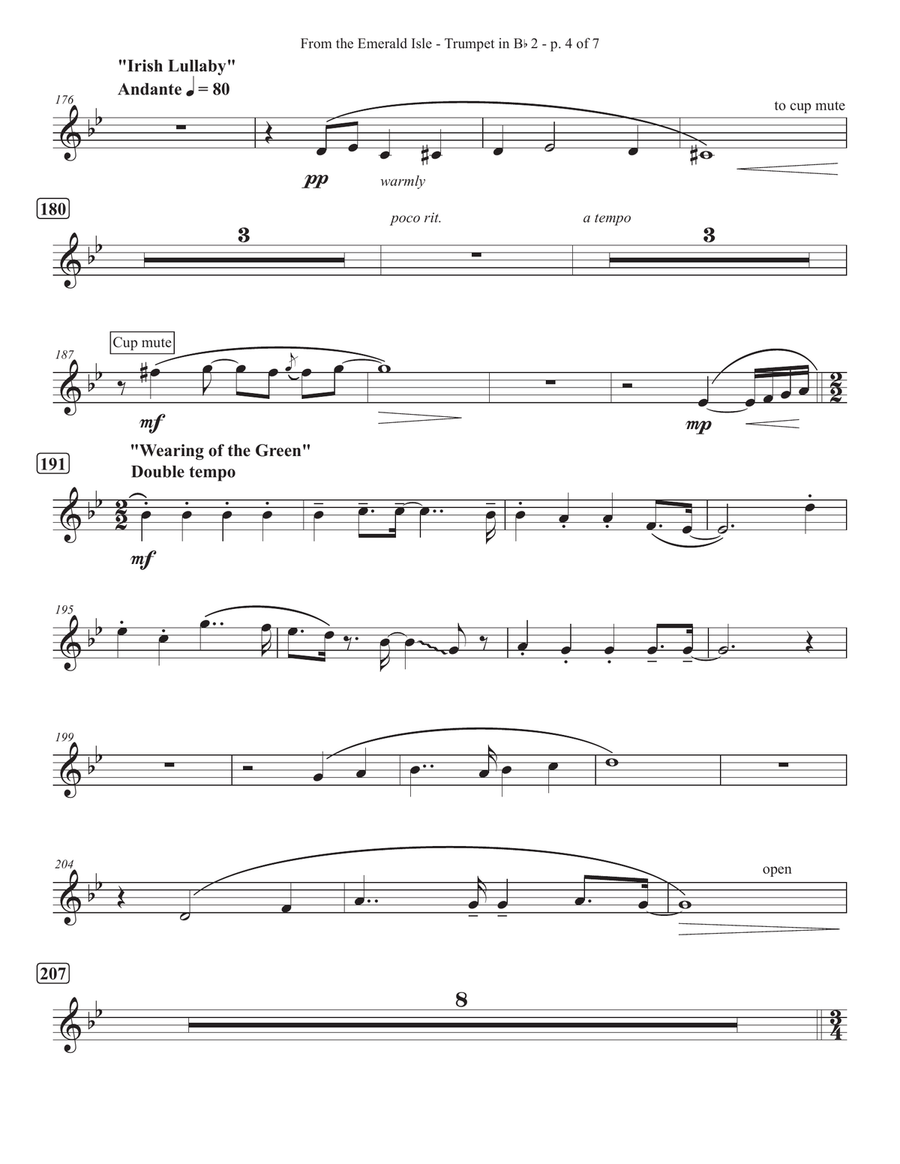 From The Emerald Isle - Bb Trumpet 2 Brass Quintet scores gallery preview page 4