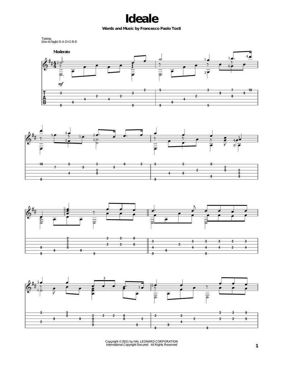 Ideale Ideale Acoustic Guitar scores gallery preview page 1