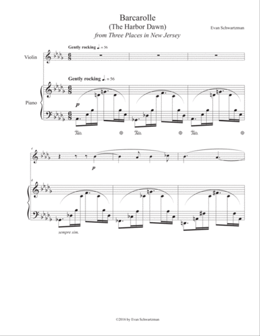 Three Places in New Jersey for Violin and Piano Violin Solo scores gallery preview page 5