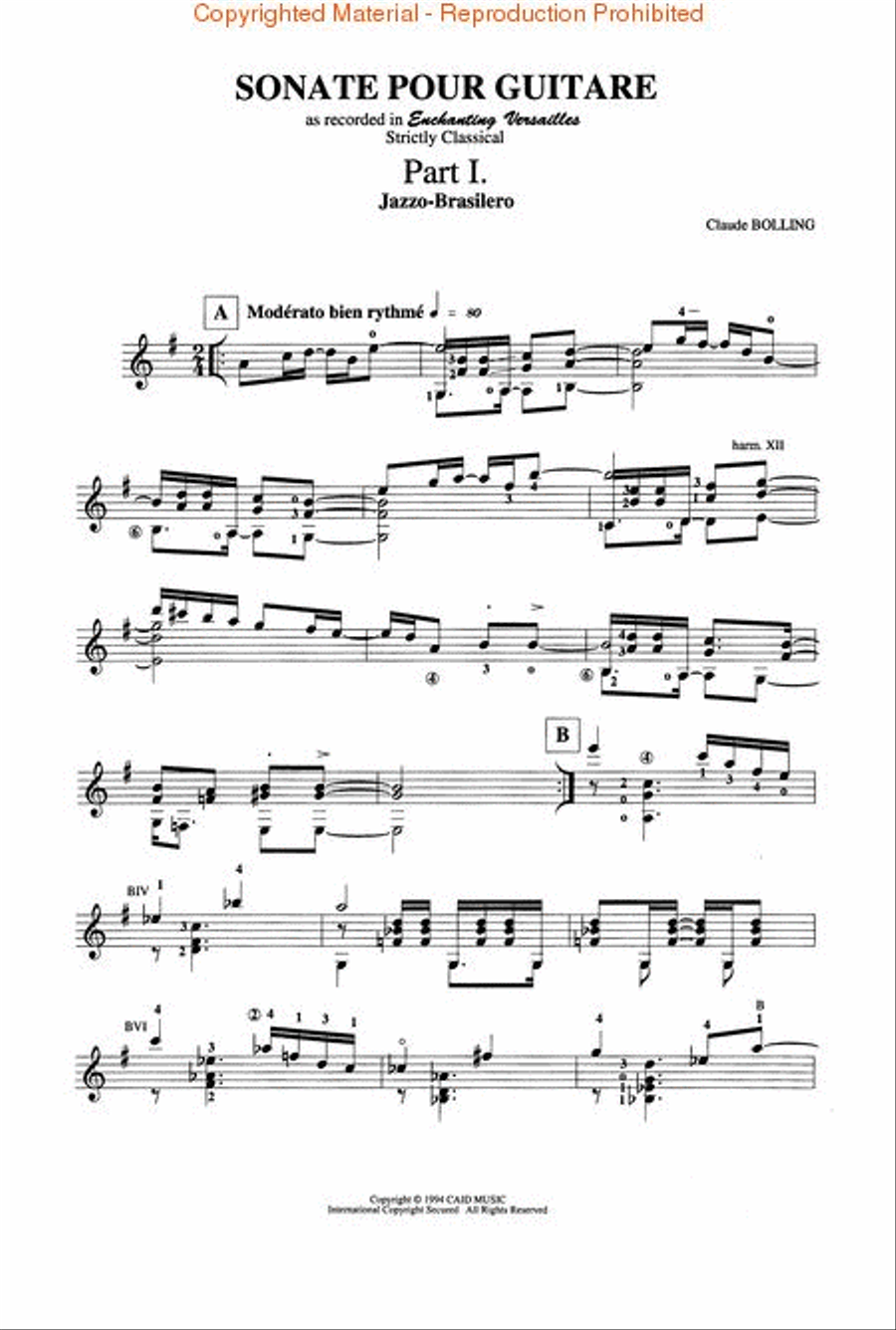 Claude Bolling - Sonate Pour Guitare Acoustic Guitar scores gallery preview page 2